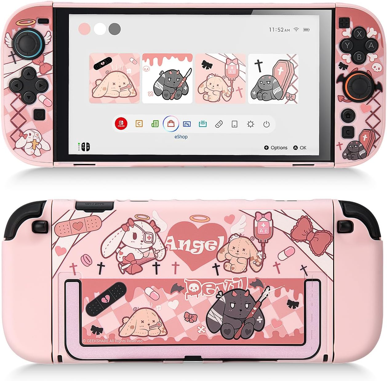 Geekshare Slim Protective Case Compatible with Switch 2 (2025), Anti-Scratche and Shock-Absorption Dockable Hard Shell for Switch 2 Game Console - Gothic Bunny image number 5