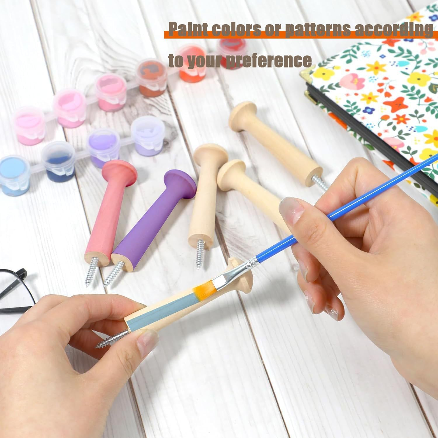 Shengsenfu Wooden Shaker Peg Wood Screw-On Shaker Pegs Unfinished Wood Shaker Racks for Hanging Clothes Hats Towel DIY, Wood Hooks for Wall, Wood Wall Hooks, Wooden Coat Hooks Wall Mounted, Hat Hooks image number 1