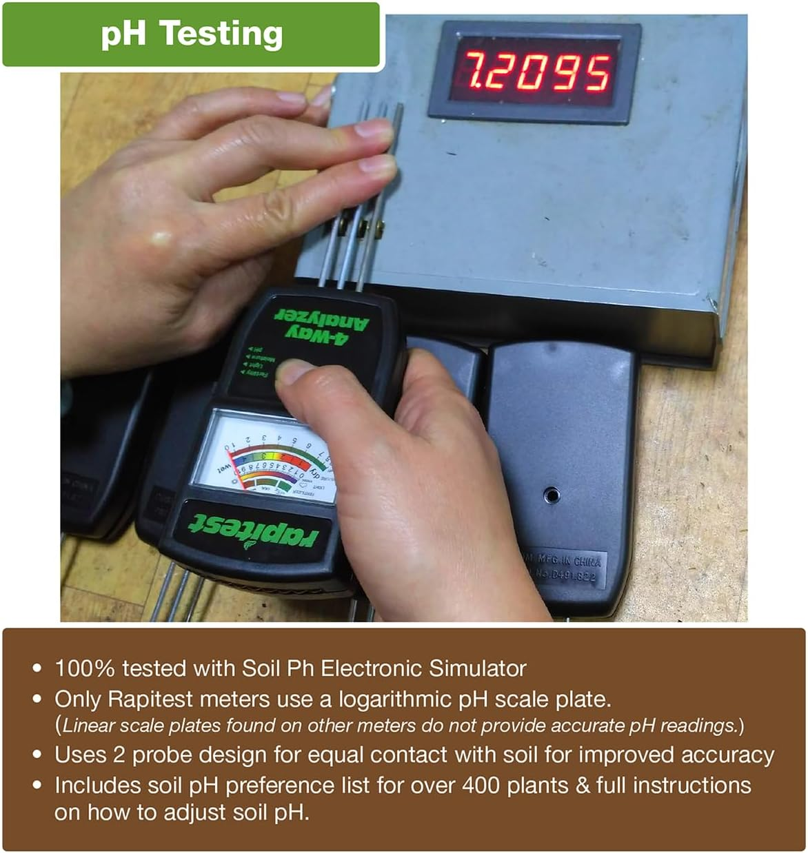Luster Leaf 1880 Rapitest Tester Electronic 4-Way Analyzer, Soil