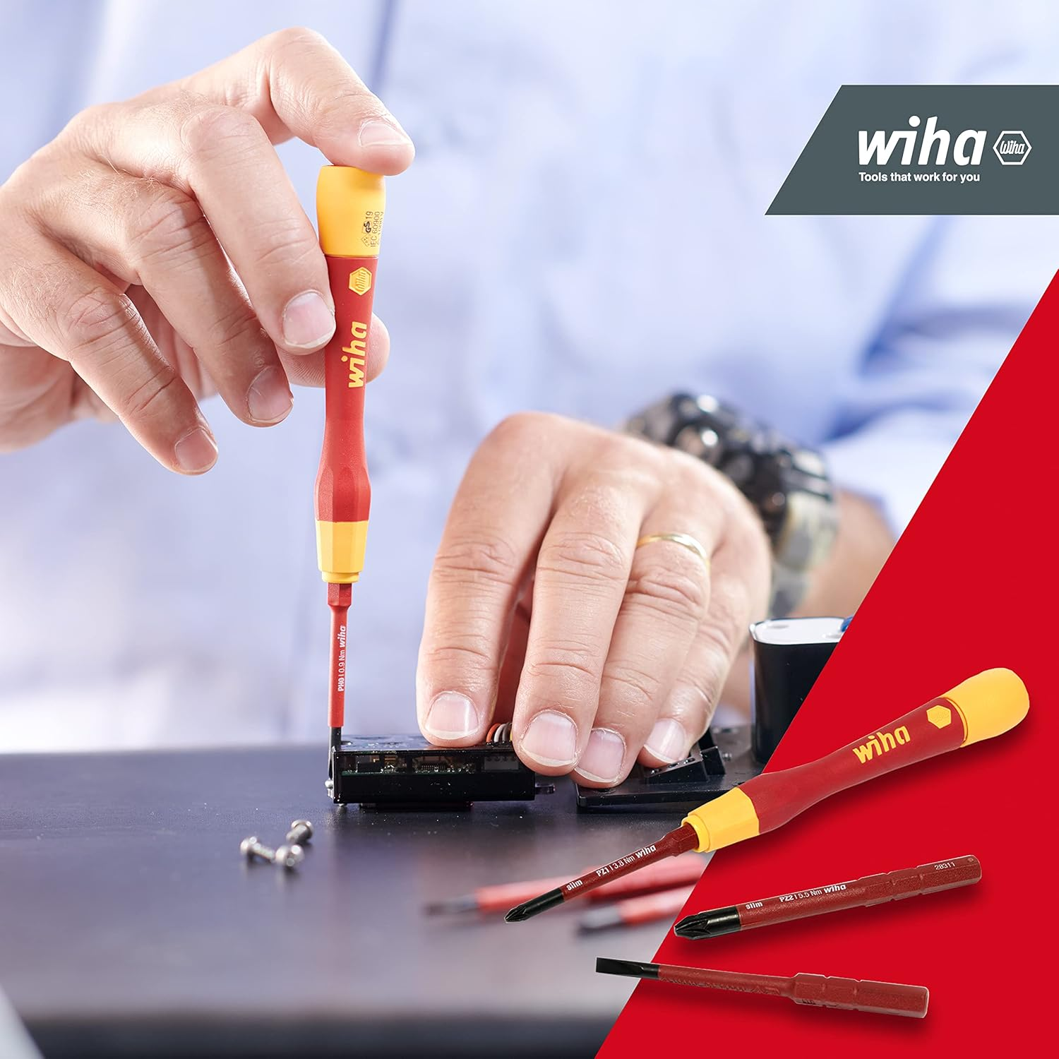 Wiha Slimvario Picofinish Electric Fine Screwdriver 4-Piece Set image number 4