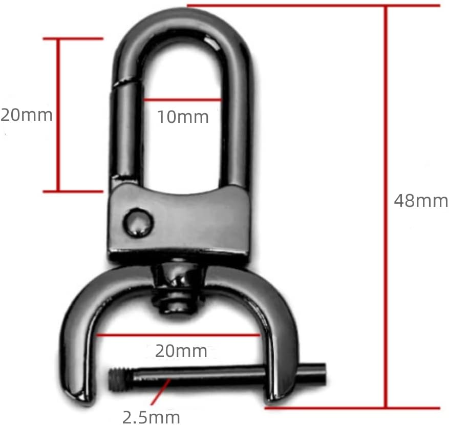 DACUAN 4Pcs Metal Bolt Snap Buckles D Ring Swivel Lobster Clasp Push Gate Snap Hooks Shoulder, Strap Clasp Clip for DIY Bag image number 4