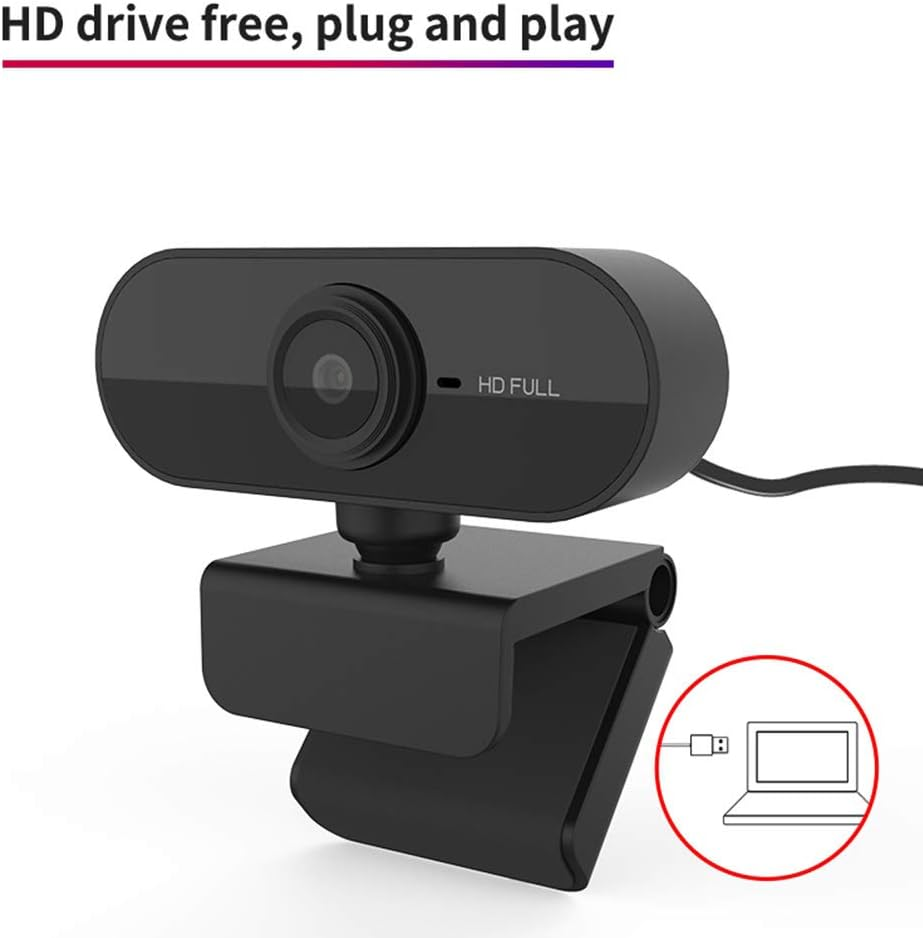Dpofirs HD 1920X1080 High Resolution Webcam with Built-In Microphone, USB 2.0 Portable Driveless Webcam for Computers and Laptops, 360&ordm; Rotating Webcam for Live Streaming(Black) image number 3