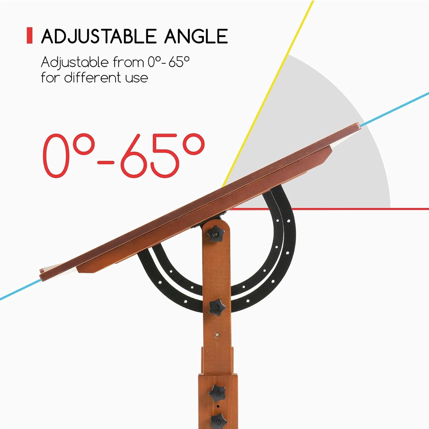 MEEDEN Extra-Large Wood Drafting Table: 42" X 30" Artist Drawing Desk - Height Adjustable Art Craft Table - Tilting Table for Adults Painting Reading Writing Sketching image number 5