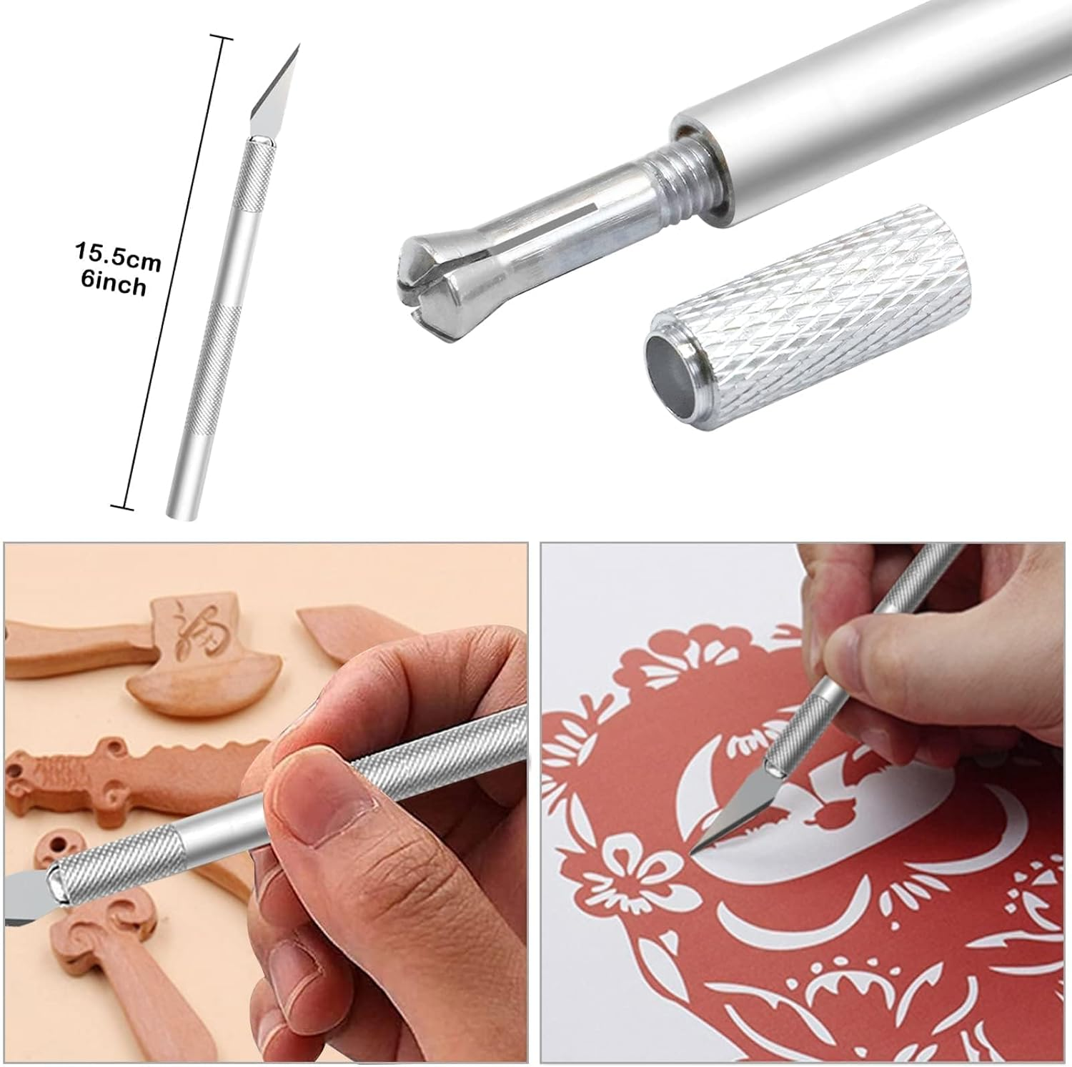 BLAZDEVE 19 Pieces Vinyl Weeding Tools Stainless Steel Plotter Accessories HTV + 1 Piece A5 Cutting Mat, DIY Craft Tool Set, Cameos, Lettering, Including Weeding Hooks, Tweezers, DIY Gift image number 5