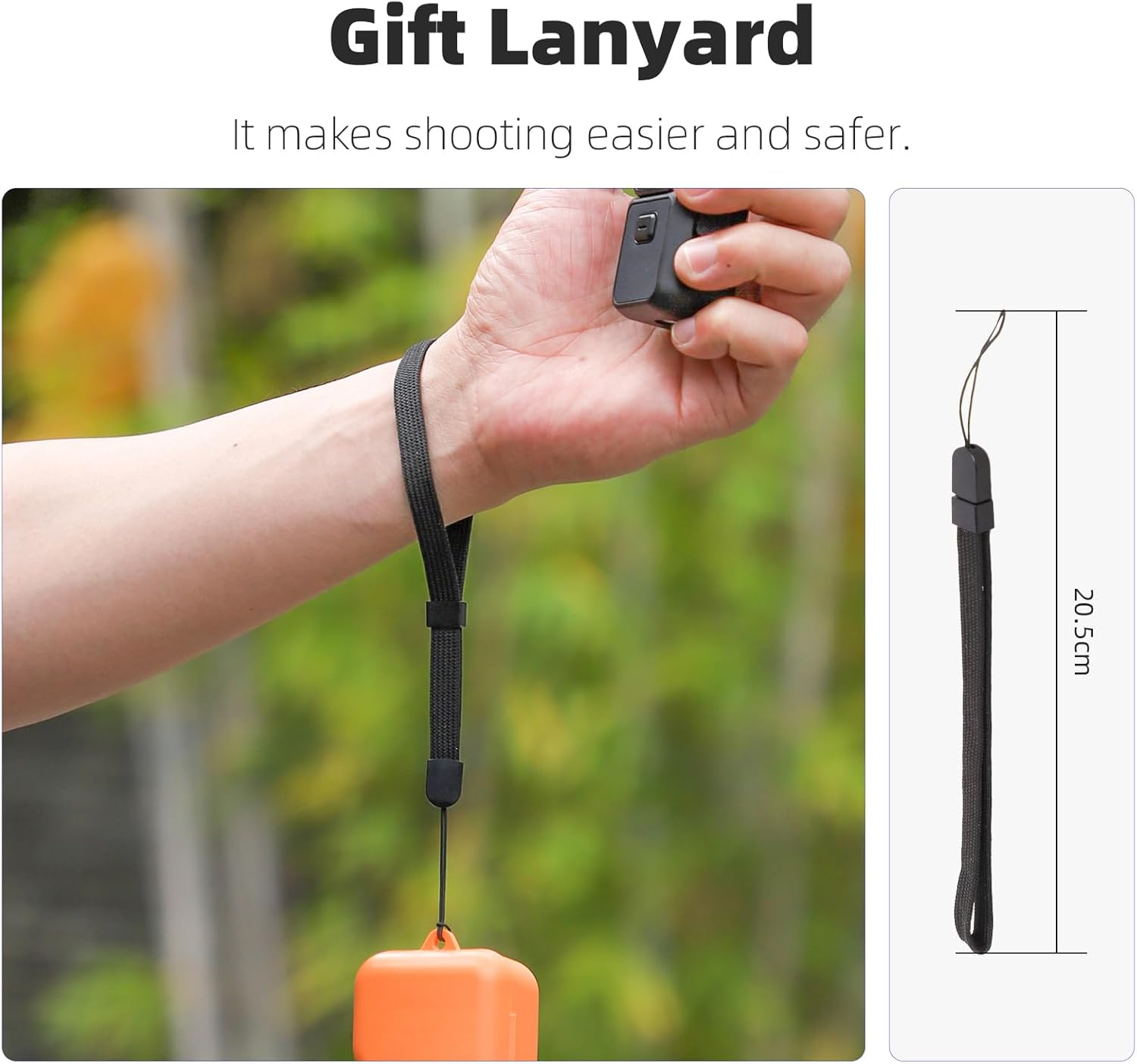 Travel Waterproof Case for DJI Osmo Pocket 3 Creator Combo Accessories, with 3 Magnetic Cpl/Nd Filter Storage Slots and 2 Storage Card Slots, with Wrist Strap (Orange) image number 2