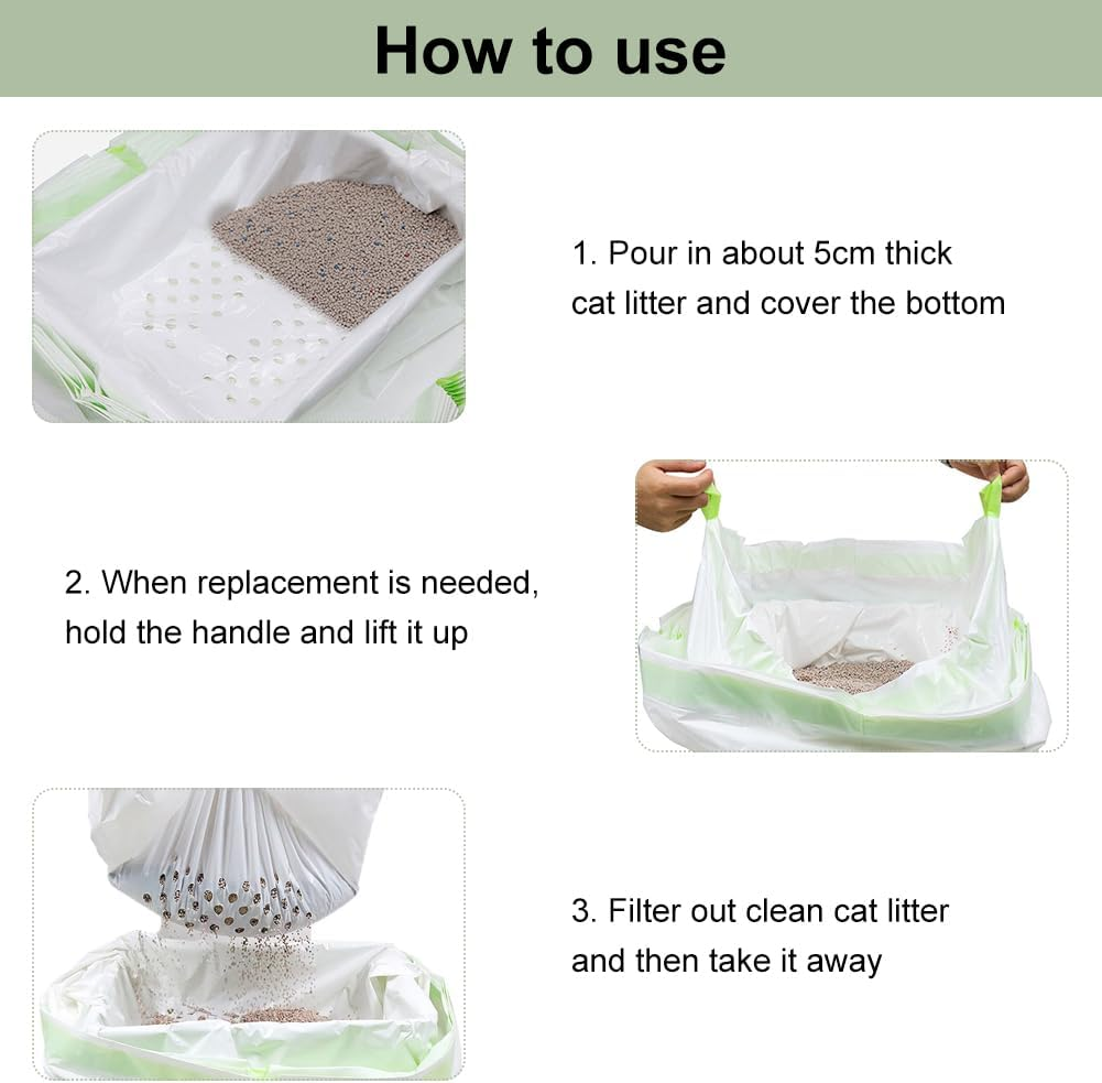 Cat Litter Tray Bag Cat Litter Bag Overlaid Filter Bags for Cat Litter Tray with Carry Handle Cat Litter Tray for Changing Cat Litter Tray for Cat Litter Tray image number 2