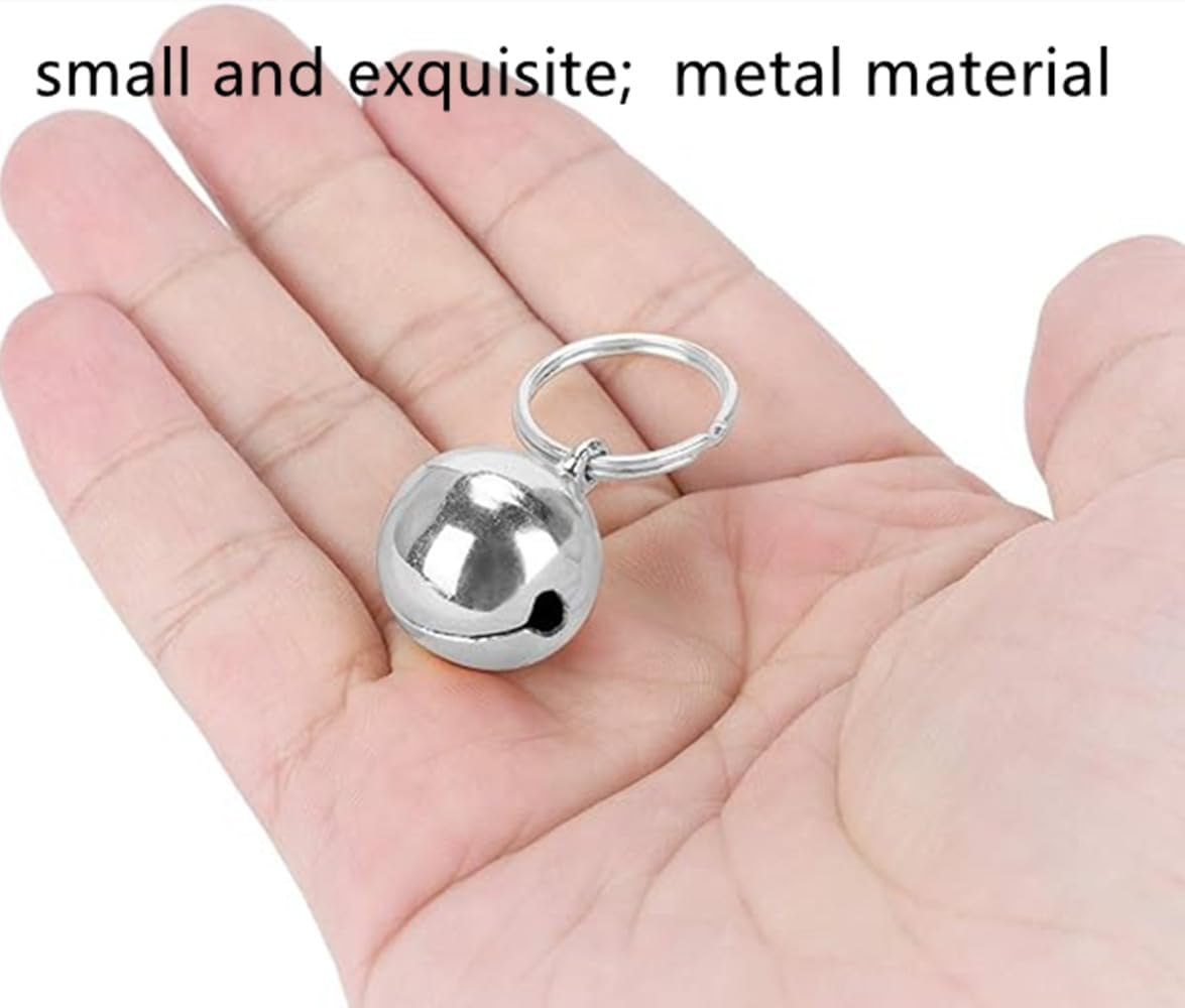6 Pcs Dog Collar Bells, Cat Bells & Dog Collar Bells with Keyrings Training Pet Pendant,Pet Cat and Dog Bell Pet Pendant Accessories (Silver 16MM) image number 1