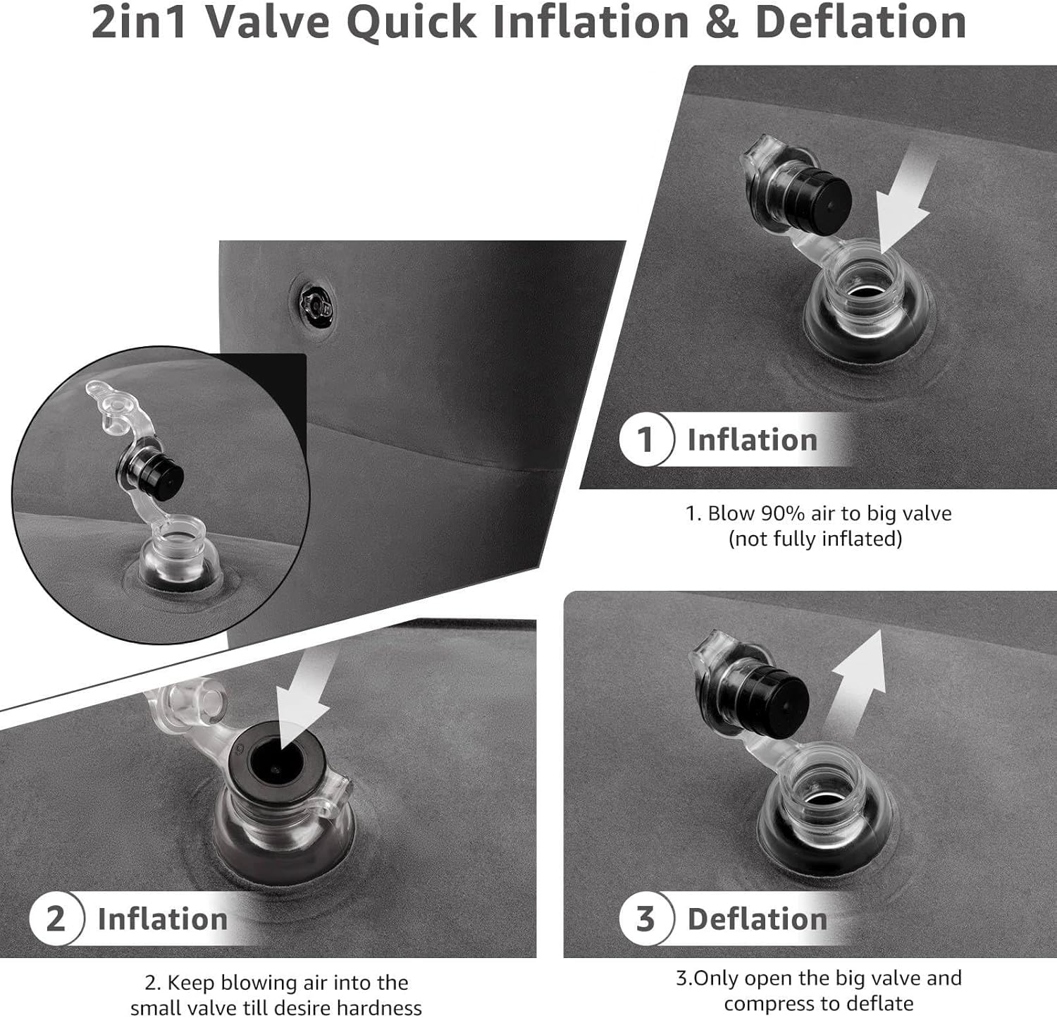Inflatable Wedge Pillow, Portable Travel Wedge Pillow for Sleeping, Traveling, Reading, Triangle Bed Wedge Pillow, Back, Knee and Leg Support for Side and Stomach Sleepers Acid Reflux, anti Snoring image number 4