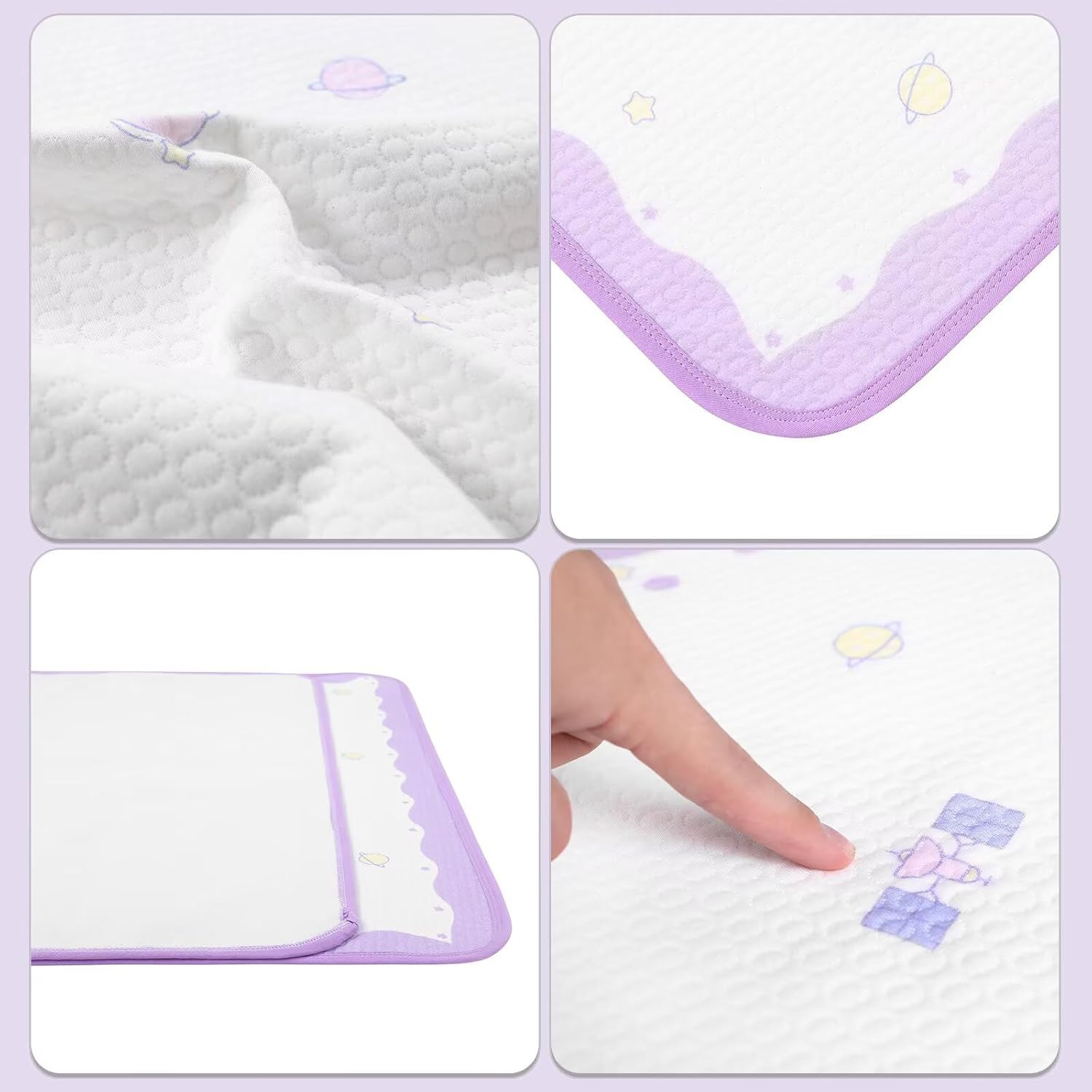 Landofgenie Oversized Waterproof Changing Mat 80 X 120 Cm Washable Reusable Changing Mat - Bunny image number 6