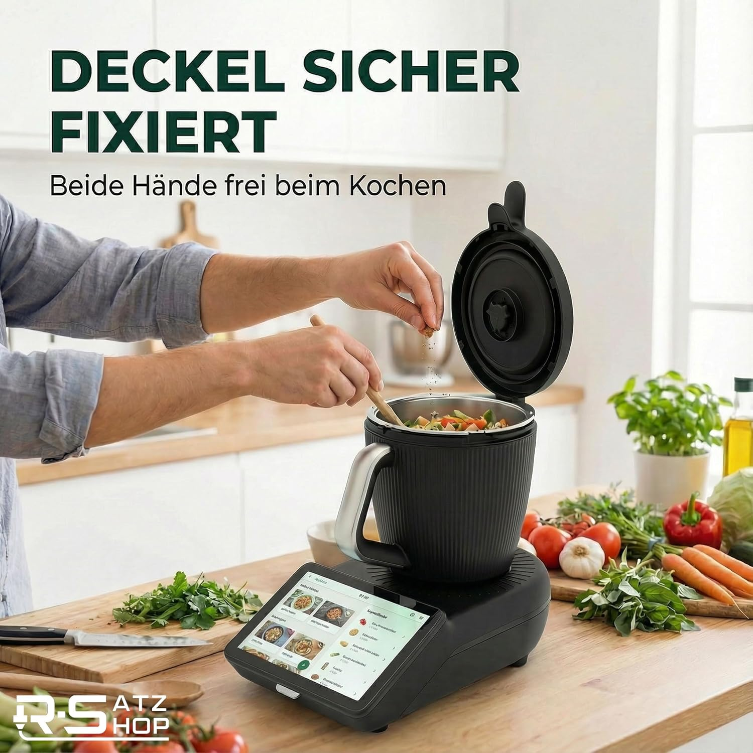 R-Satz Shop Lid Holder Compatible with Thermomix TM7 Practical Pack of 2 Holder for Mixer Lid Clean and Space-Saving Accessories for Storage (2) image number 5