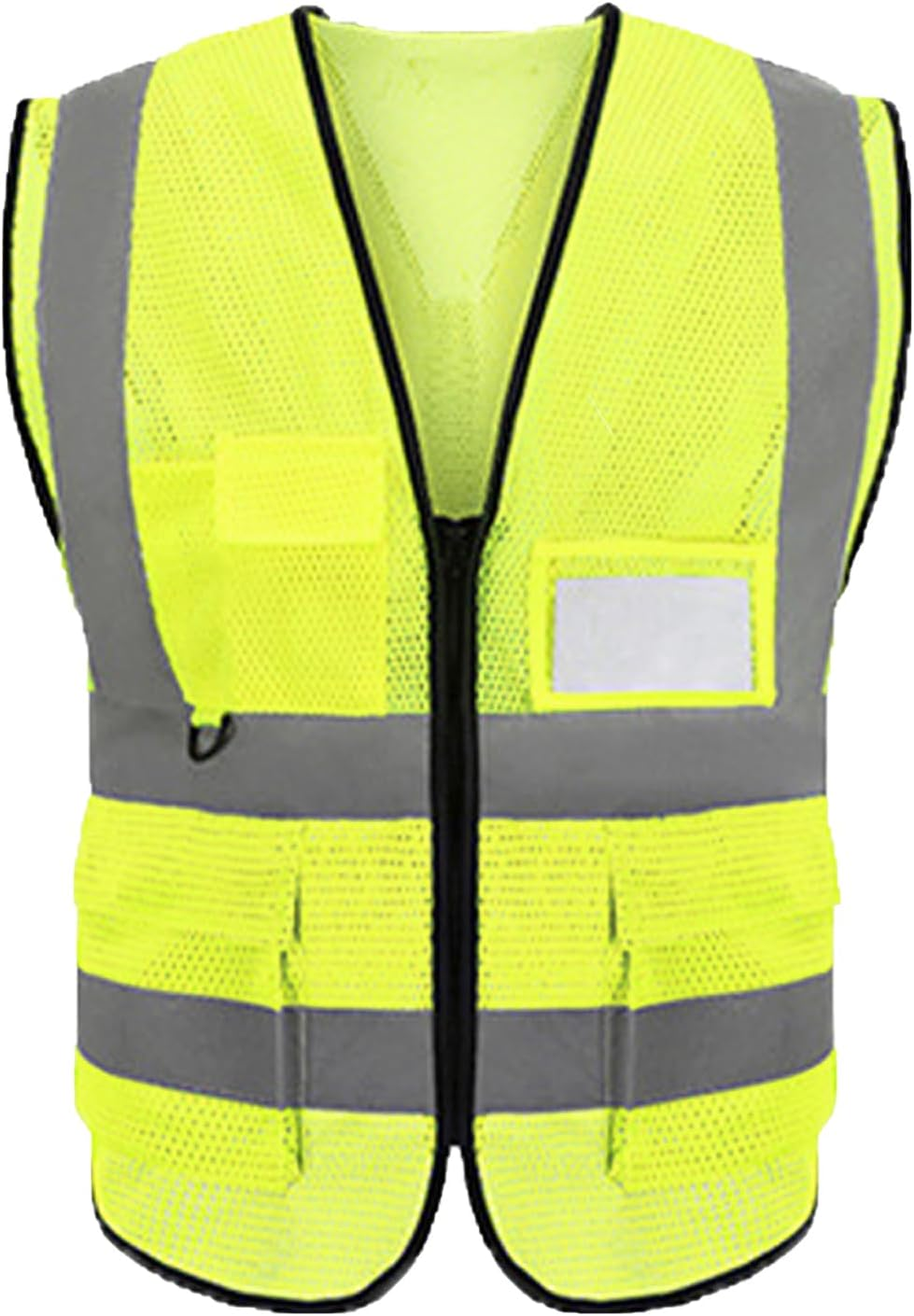 High Visibility Safety Vest, High Vis Vest with Mesh Design, Reflective Strips, Multiple Pockets for Men and Women Yellow,Wear to 140 to 160 Pounds image number 1