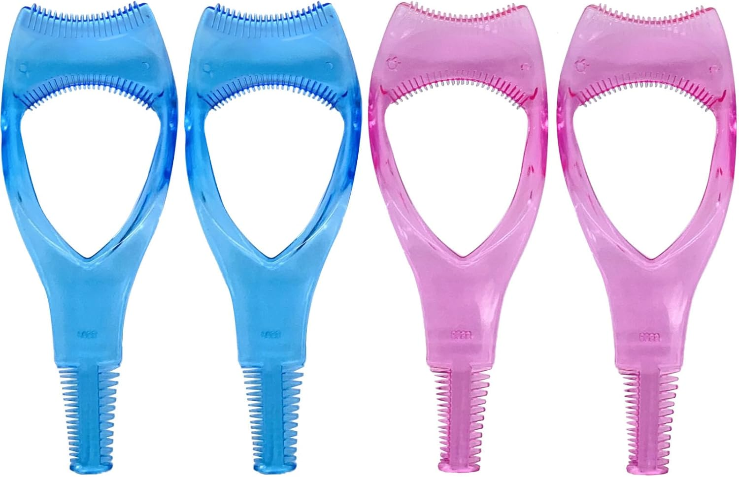 YUESUO Eye Lash Applicator 3 in 1 Makeup Eyelash Tool Upper Lower Eye Lash Mascara Guard Applicator for Women Girls (3 Pcs(Blue X 1,Pink X 2))