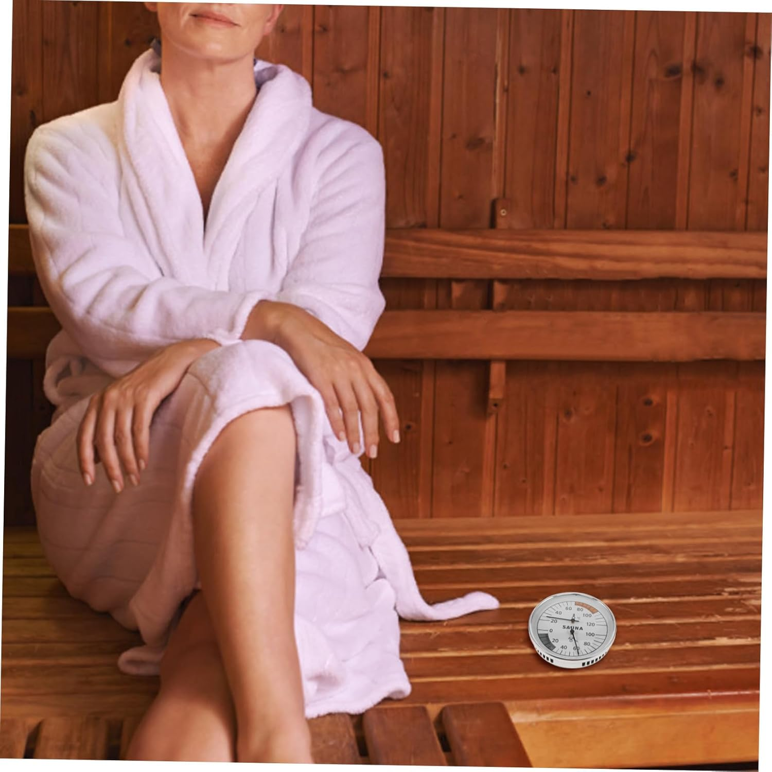 Sauna Hygrothermograph Temperature Humidity Measurer Indoor Sauna Room Thermometer Hygrometer Wall-Mounted Simple Measuring Tool image number 4