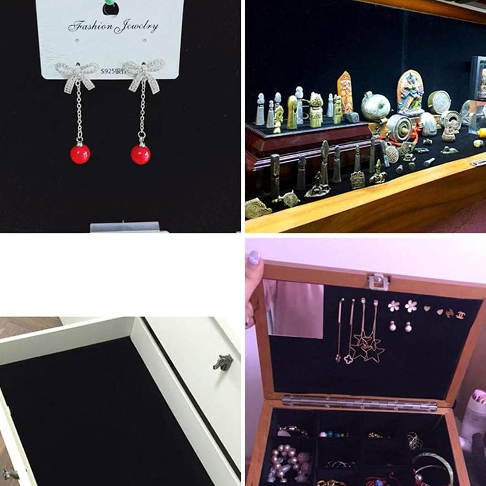 Self Adhesive Felt Roll, Multifunctional Decorative Soft Velvet Sticky Back Felt, Simple Modern Solid Color Drawer Liner for Jewelry Wall Photo Frame (Grey) - Blue image number 2