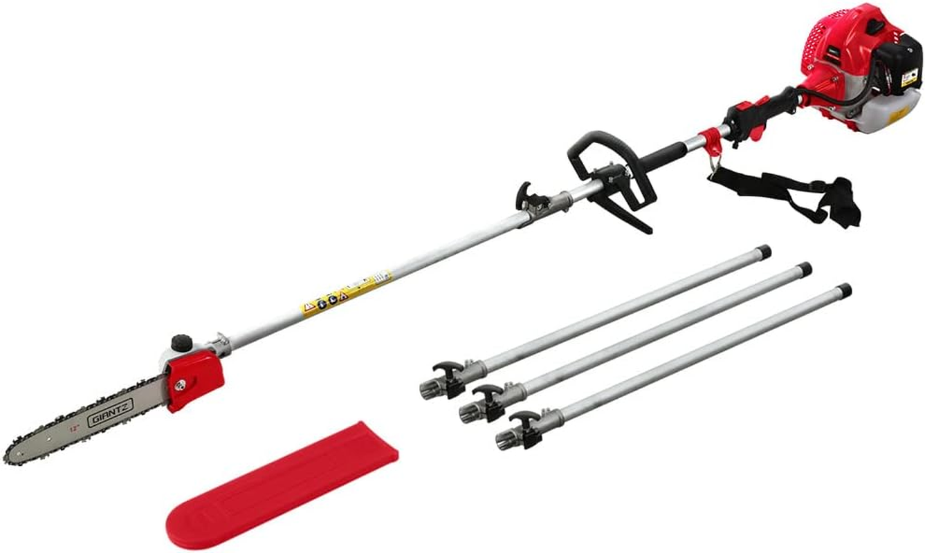 Giantz Pole Saw, 65Cc Hedge Trimmer Brush Cutter Poles Tree Pruner Chainsaw Cordless Petrol Hand Power Chainsaws Home Garden Farm Whipper Snipper Tool Saws, with Extra Chains Spark Plug 12" Bar Red image number 4