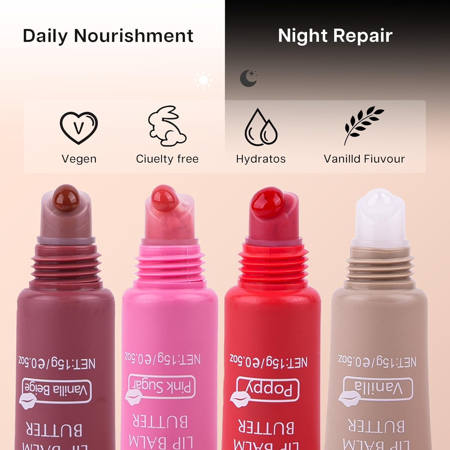 VRAIKO 2-In-1 Silky Lip Butter Balm & Lip Gloss, Hydration with Shea & Olive Oil Blend, Non-Sticky Moisture for Chapped Lips, Natural Ingredients (Cherry) - Brown Sugar image number 3