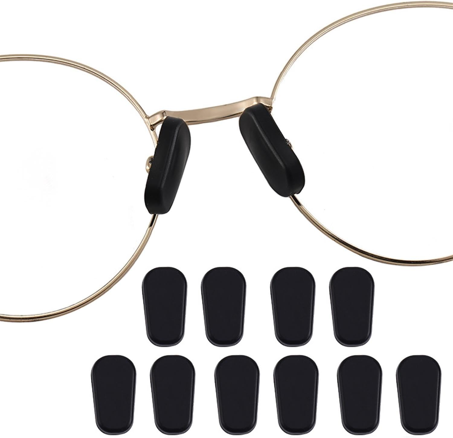 OPUGIT Eyeglass Nose Pad Covers, Slip-On Silicone Nose Pad for Glasses, Soft Eyeglass Repair Kit with Nose Piece Pads, Anti-Slip Eyewear Protective Covers Nose Bridge Pads(White,5 Pairs)