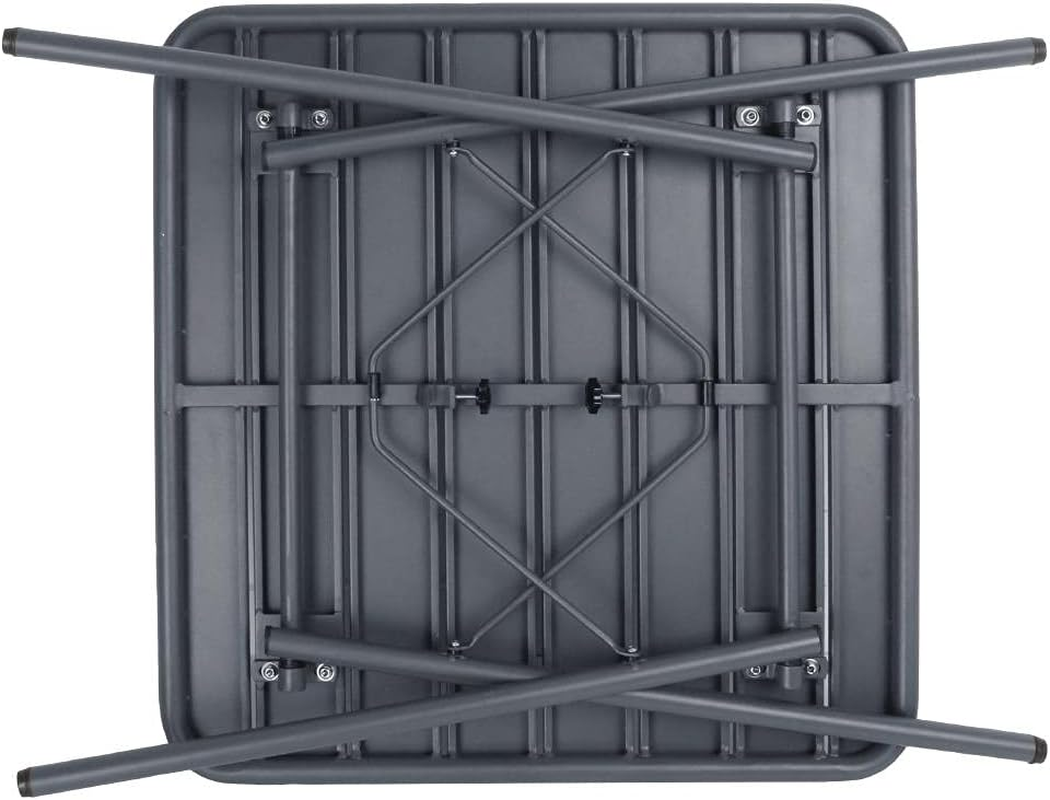 Bolero Steel Slatted Square Folding Bistro Table, 700 Mm Length, Grey image number 5