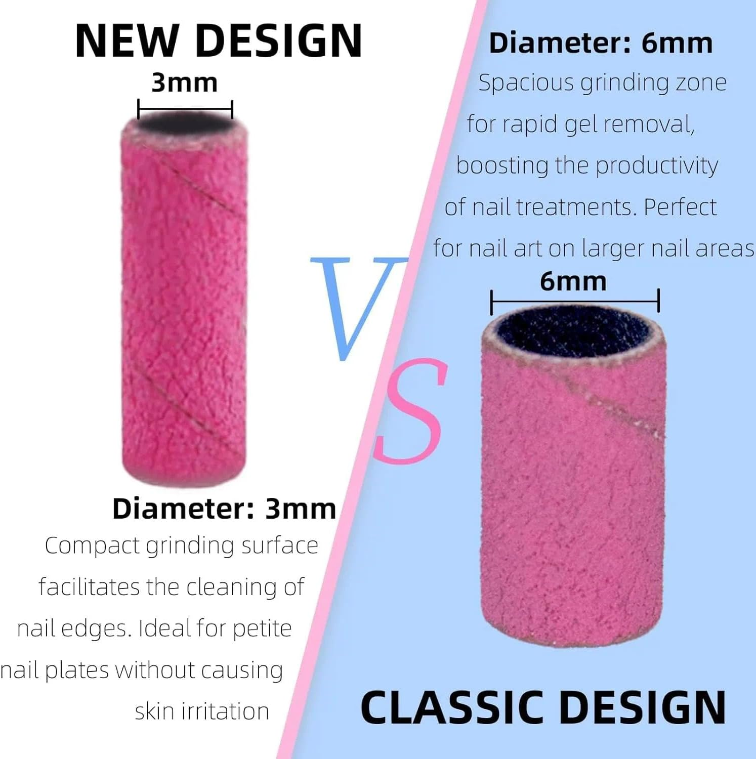 Mini Sanding Bands 240 Grit Extremely Fine, 100 Pcs Nail Drill Bits Sanding Bands with Mandrel, Small Sanding Bands for Nail Drill Manicure Pedicure Tools, Geiwogwc image number 1