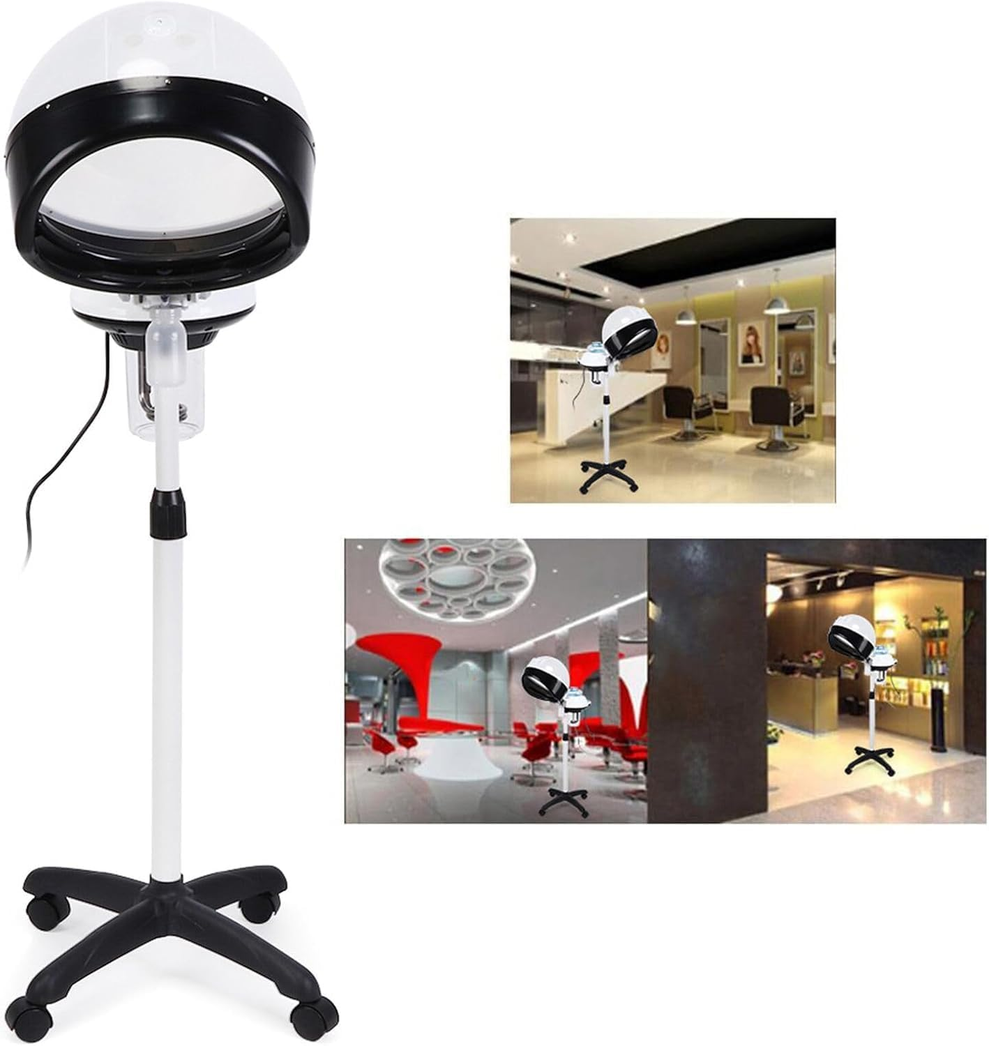 Havvo AU Hair Steamer Rolling Machine Stand Base Hairdressing Salon Spa Hooded Hair image number 3