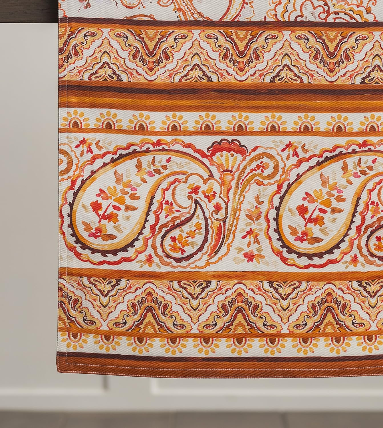 Maison D' Hermine Table Runner 100% Cotton Double Layer Table Runners 72 Inches Long for Thanksgiving Christmas Decorations Home Kitchen Dining Party Wedding (Palatial Paisley, 14.5" X 72")