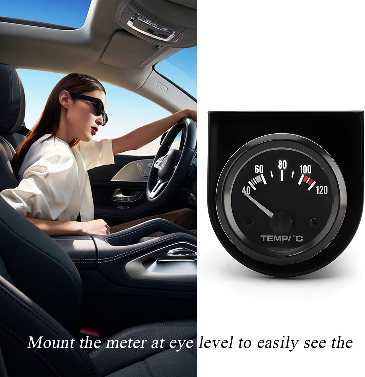 Povtii Single Gauge Mounting Panel, 2.1 Inch Gauge Mounting Panel Bracket Pod with Single Hole, Metal Gauge Pillar Bracket Holder for Most Vehicles' Dashboard, Car Accessories image number 5