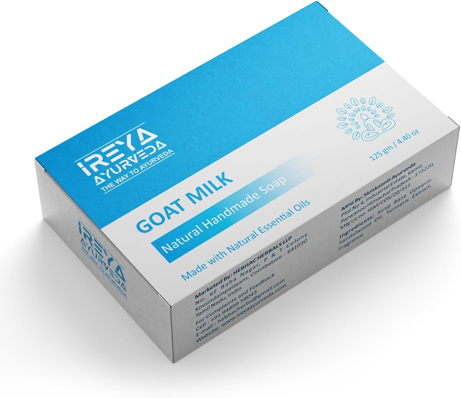 Ireya Ayurveda Goat Milk Soap - with Lavender Shea Butter & Aloe Vera Extract 125 G - Moisturizing Cleansing Soap Free from Parabens, SLS and Handmade Soap image number 5