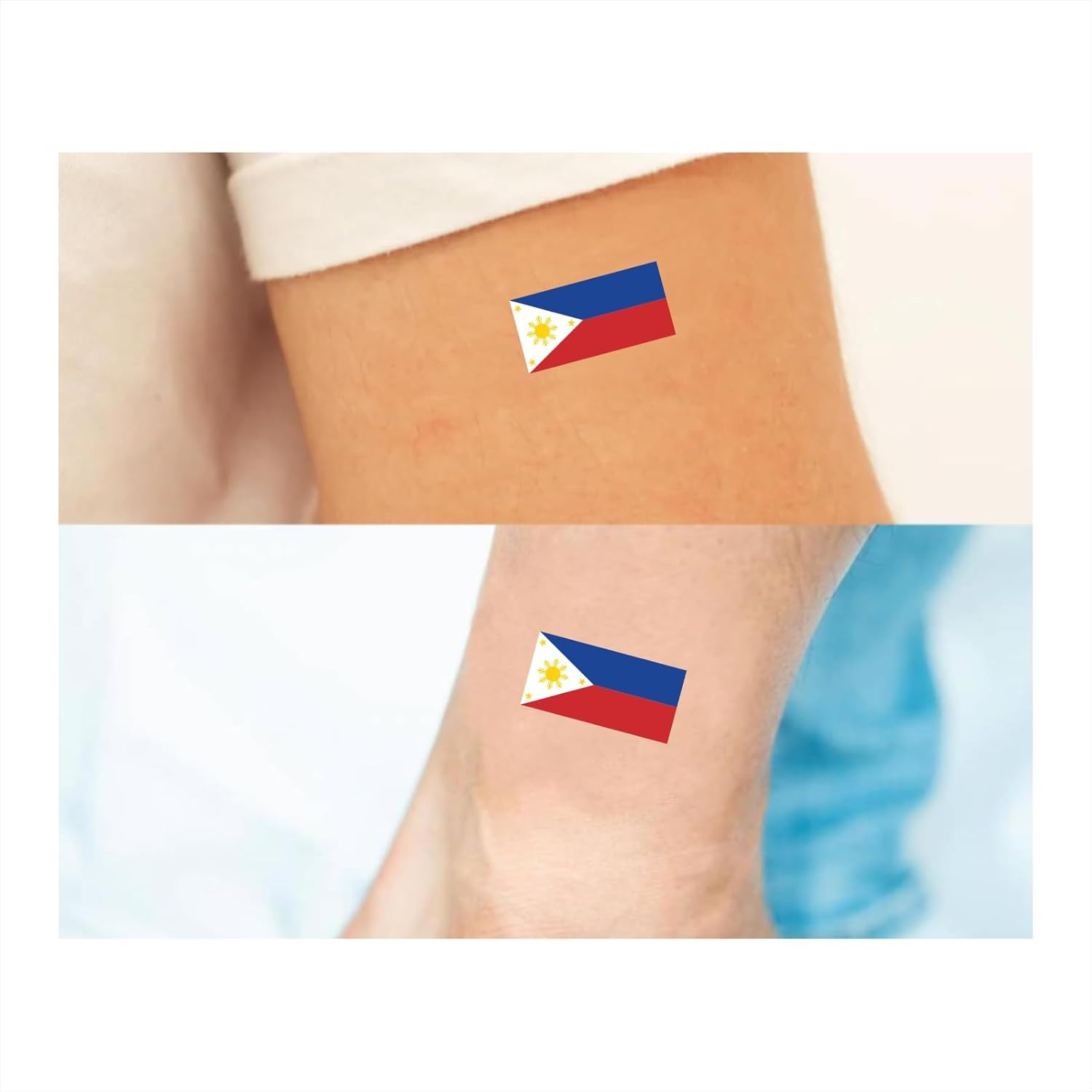 Womaha 30 Pcs Individual Temporary Philippines Flag Tattoos Fans Face Tattoo Stickers for Adults Kids Group Activity Props image number 3