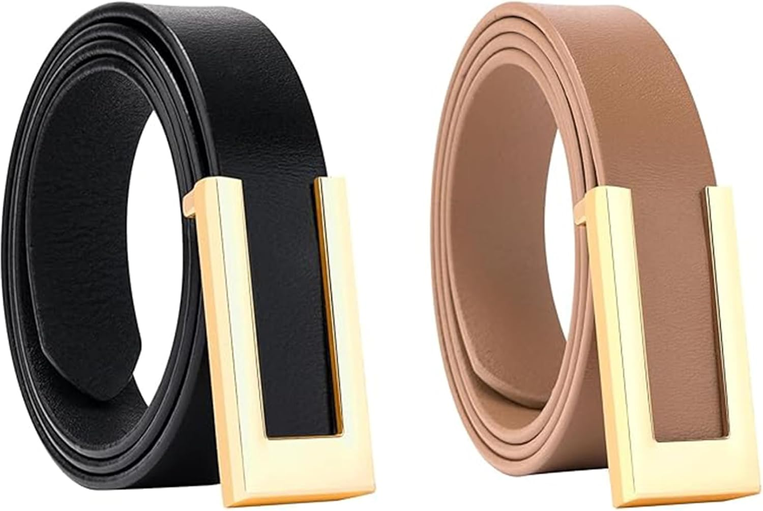 MKUCCD Women Stretchy Waist Belt Retro Elastic Skinny Belt for Ladies for Dresses Jeans Pants with Gold Buckle image number 3