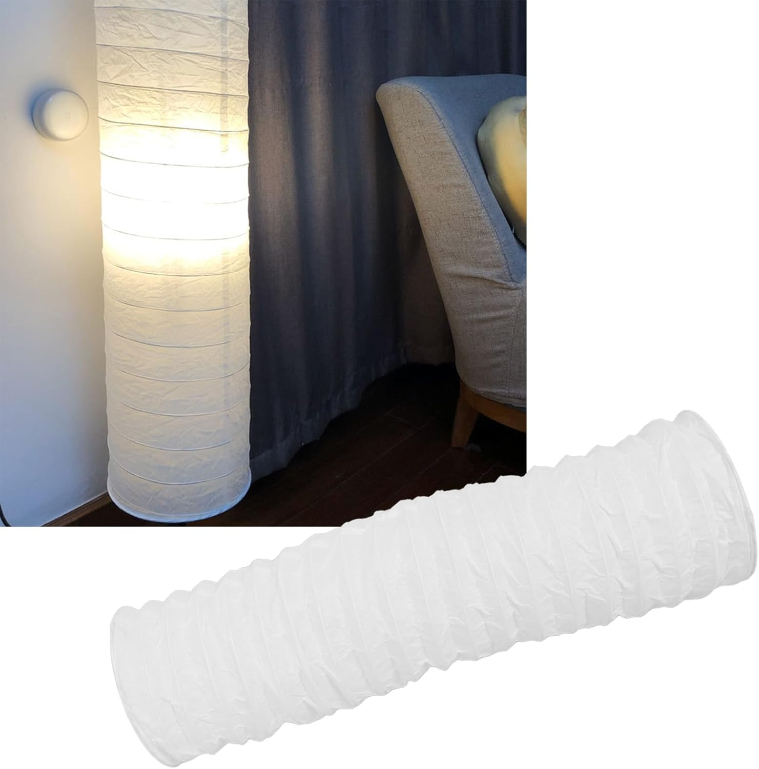 Pwshymi Rice Paper Floor Lampshade, 94 Cm, Modern Lampshade for Living Room, Bedroom, Office with Easy Assembly image number 4