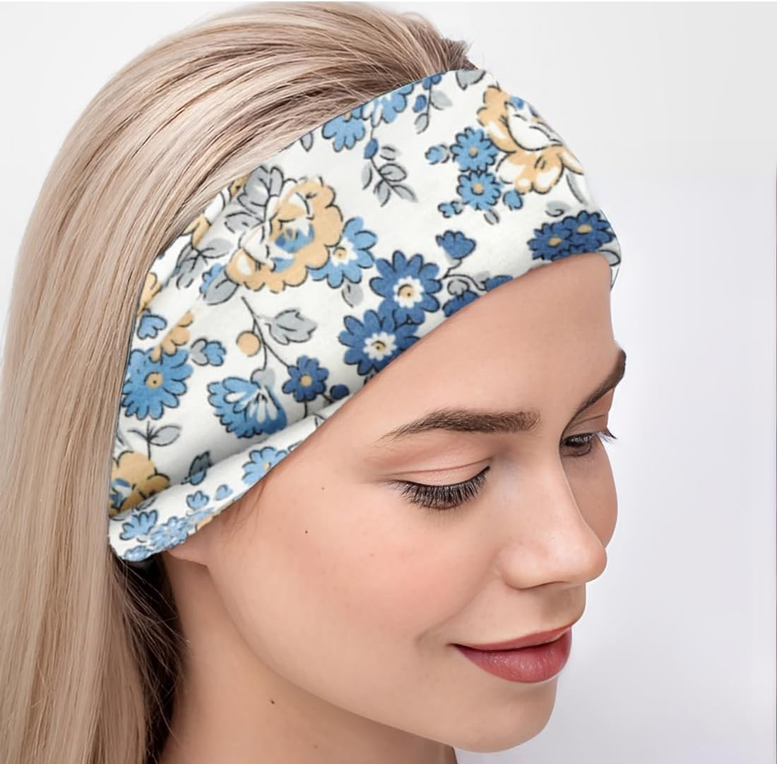 WUSJCOF Pack of 4 Women'S Hair Bands, Thin, Elastic, Soft Boho Headband, for Yoga, Cosmetics, Sports & Hair Accessories, Summer (7 Inches, Extra Wide) (Multi-Colour) image number 4