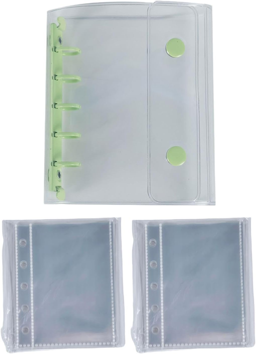 Binder Notebook Covers with Blank Inner Papers 5 S Protector Clear round Binder Cover for Travel Vacation Pictures, Green - Blue image number 2