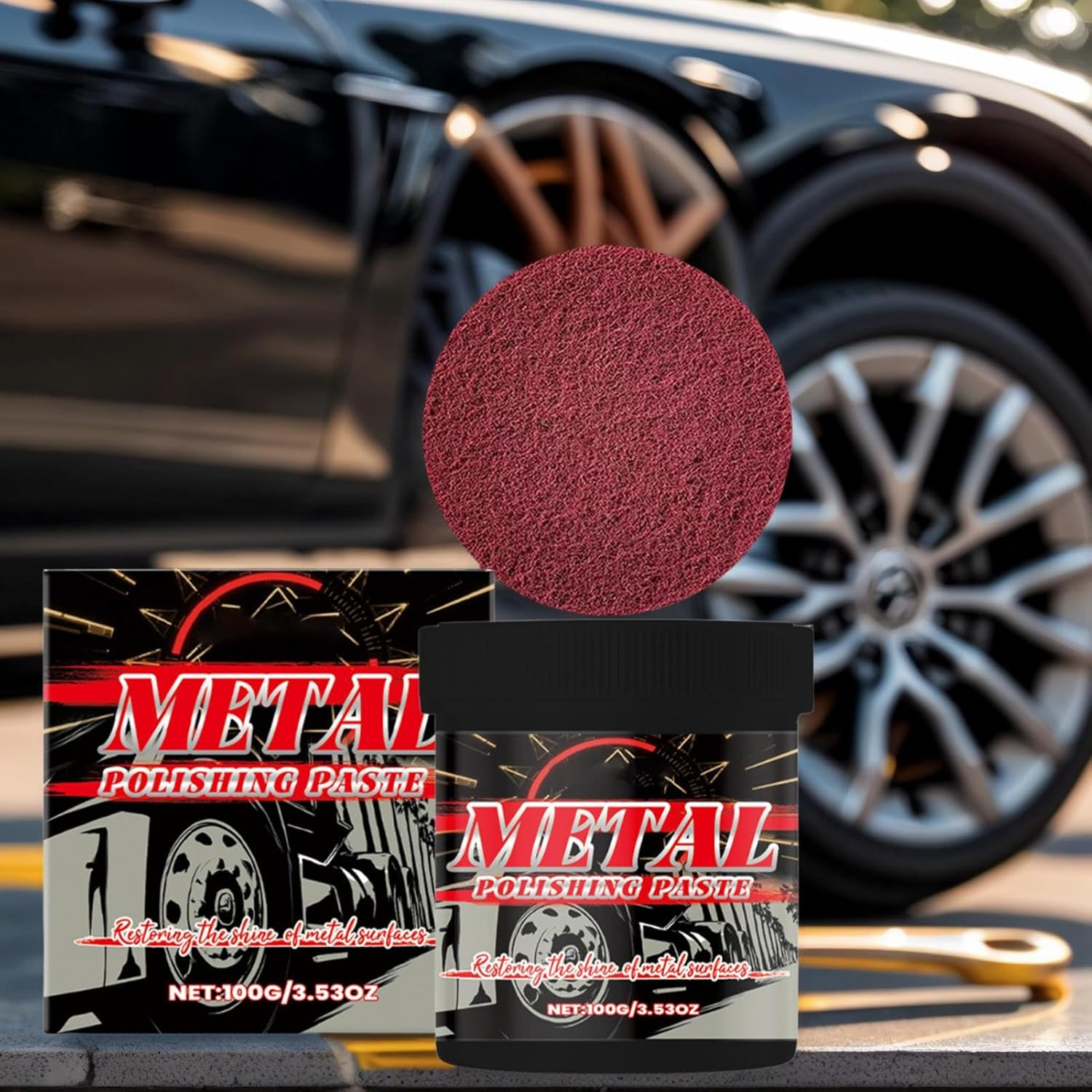 Car Chrome Cleaner - Chrome Cleaner and Polish for Cars - Automotive Maintenance Repair Protectant Paste Removes Oxidation Tarnish Stains Discoloration Swirls image number 1