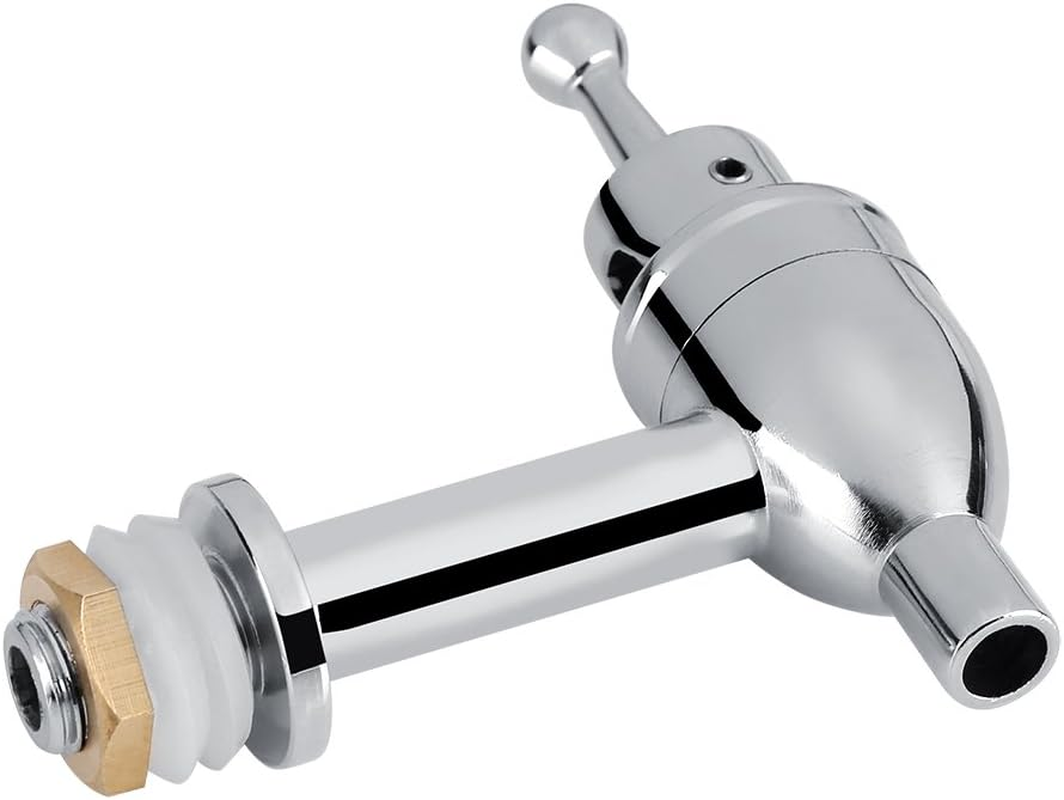 Copper Faucet Tap Dispenser Water Dispenser Replacement Faucet for Wine Beer Beverage Drink Dispenser Replacement Spigot(Chrome 12Mm) image number 1