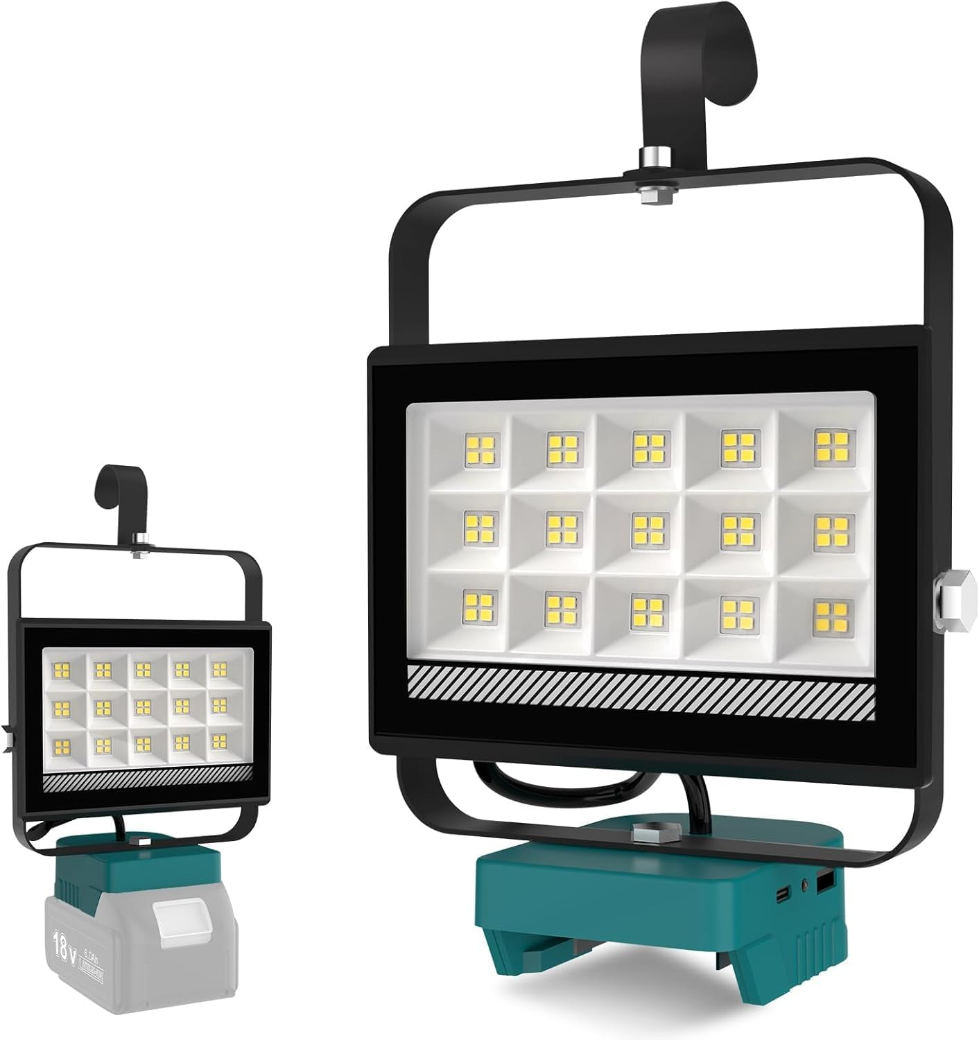 Portable Cordless LED Work Light for Makita 18V Battery, 100W 6500LM Flood Lights,Battery Lights with USB and Type C Charging,Ideal for Jobsite, Garage, Camping, Emergency(2 Modes & No Battery)