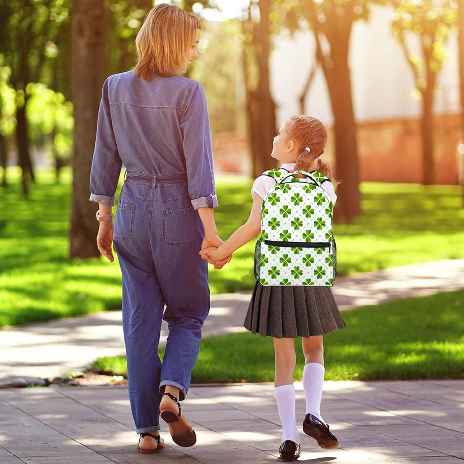 Four Clover Backpack Students Shoulder Bags Travel Bag College School Tote Backpacks image number 2