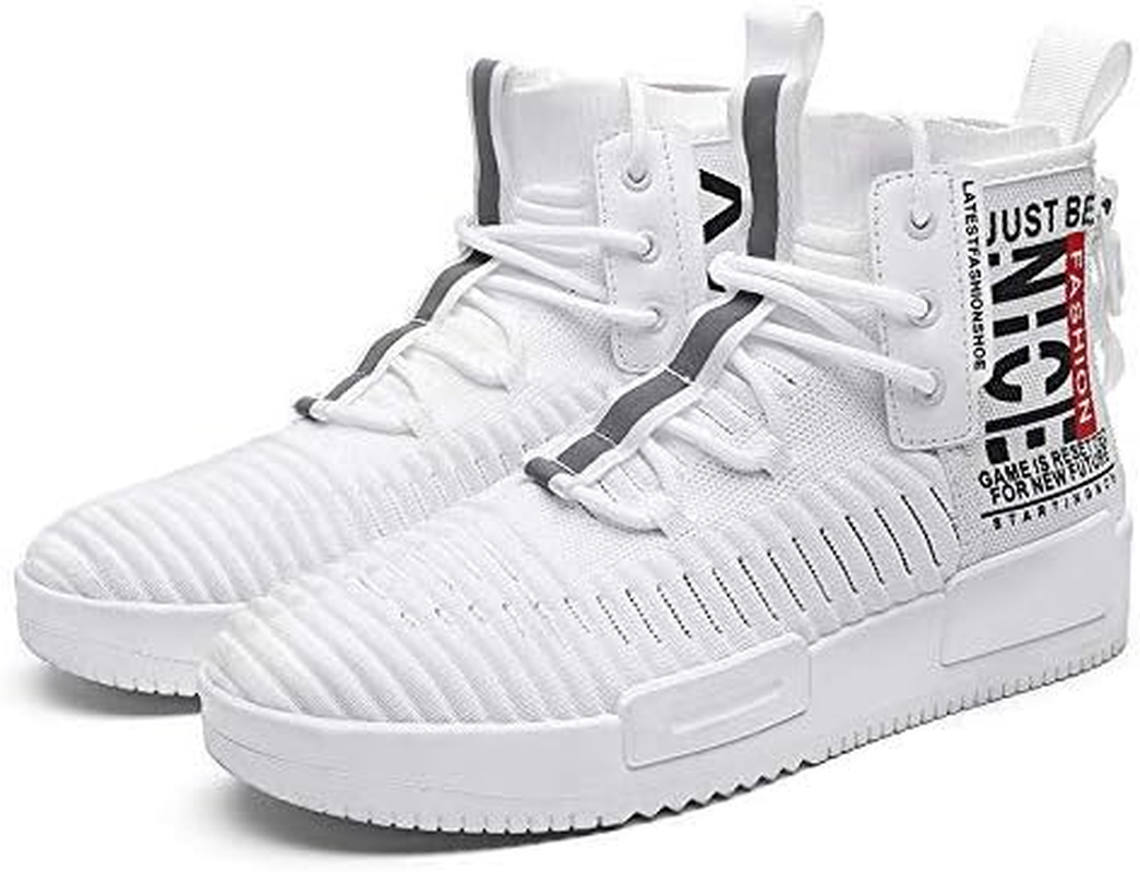 RUNMAXX Mens Fashion Walking Lace up High Top Shoes Stylish Running Athletic Casual Sneaker image number 5