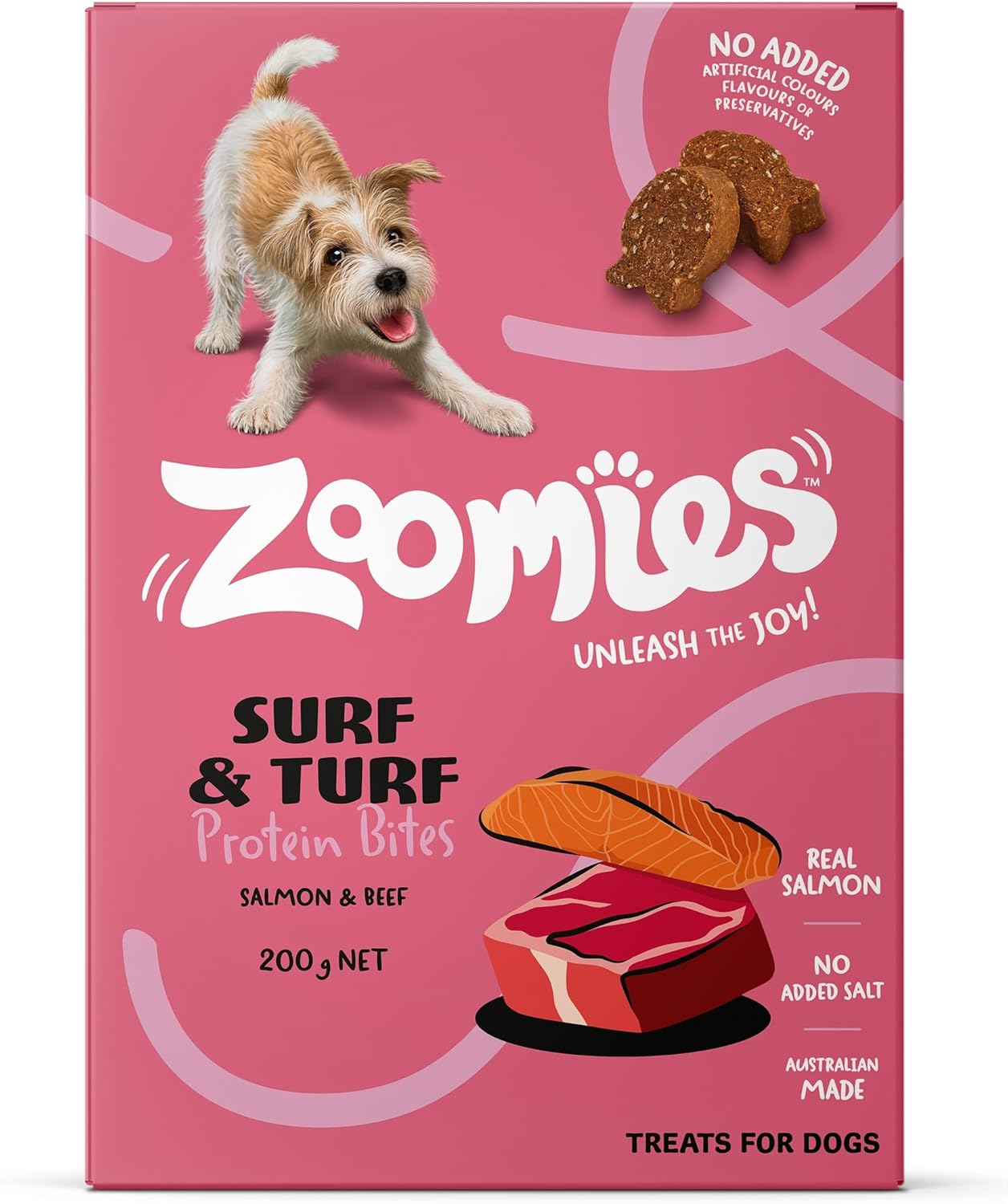 Zoomies Surf & Turf Salmon and Beef Treats for Dogs 200 G image number 2