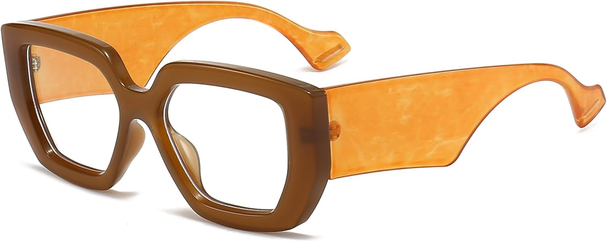 LJCZKA Oversized Square Blue Light Glasses Women Men Thick Frame Computer Glasses anti Eye-Fatigue for Reading, Texting & Gaming