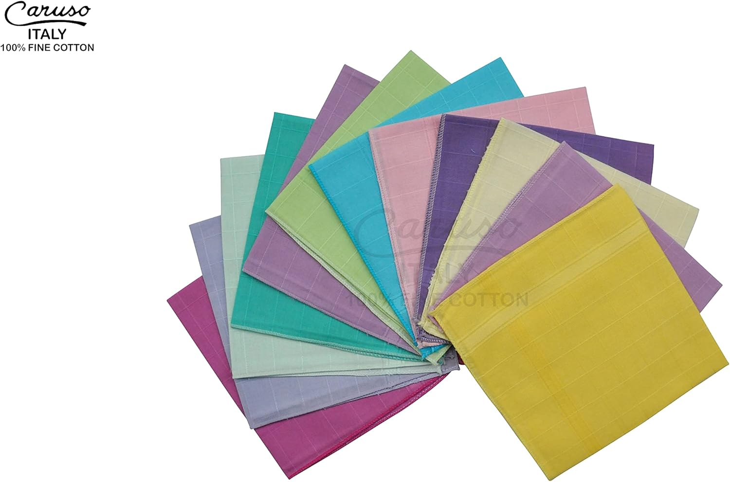 Caruso Italy Women'S 100% Pure Cotton Multicolor Rangoli Handkerchief | Soft, Skin-Friendly, and Super Absorbent with Anti-Shrink Finish, Becomes Softer with Every Wash - 30 X 30 Cm - Light Multicolor image number 4