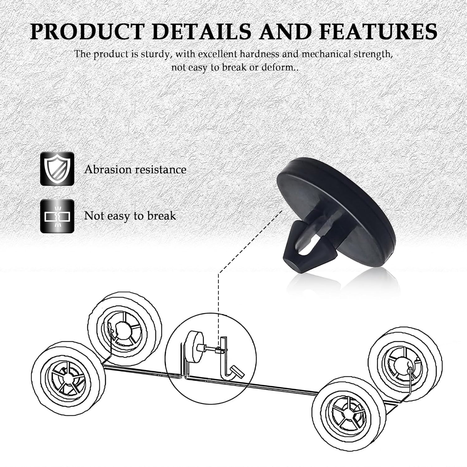 Stacool 4PCS Car Brake Pedal Stop Pad OEM# 90541-06036, Push Button Switch, Manual Operation, Black image number 2