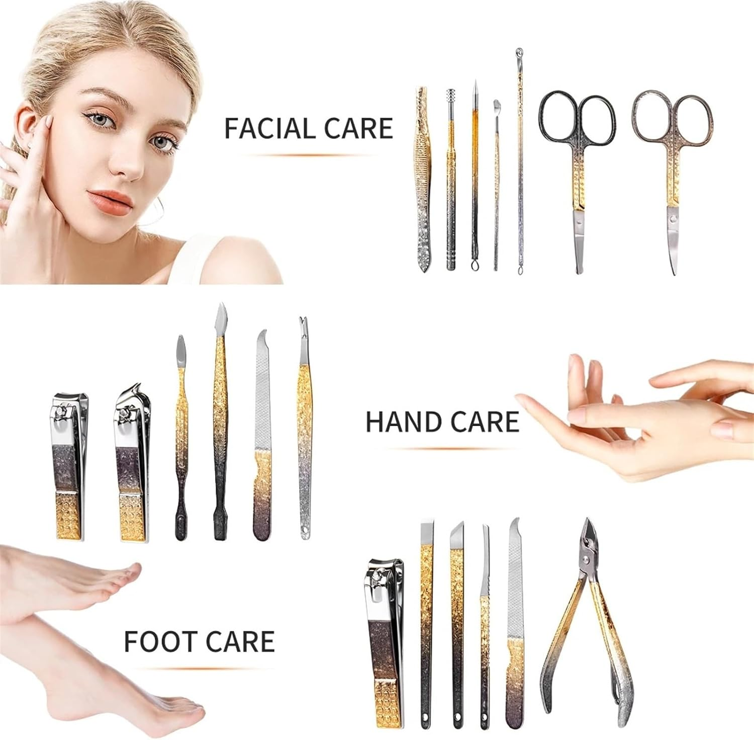 Tools Grey Nail Clipper Set 8/12/18Pcs Manicure Kits Professional Pedicure Set Mens Accessories Personal Care Set Professional(12Pcs) image number 6