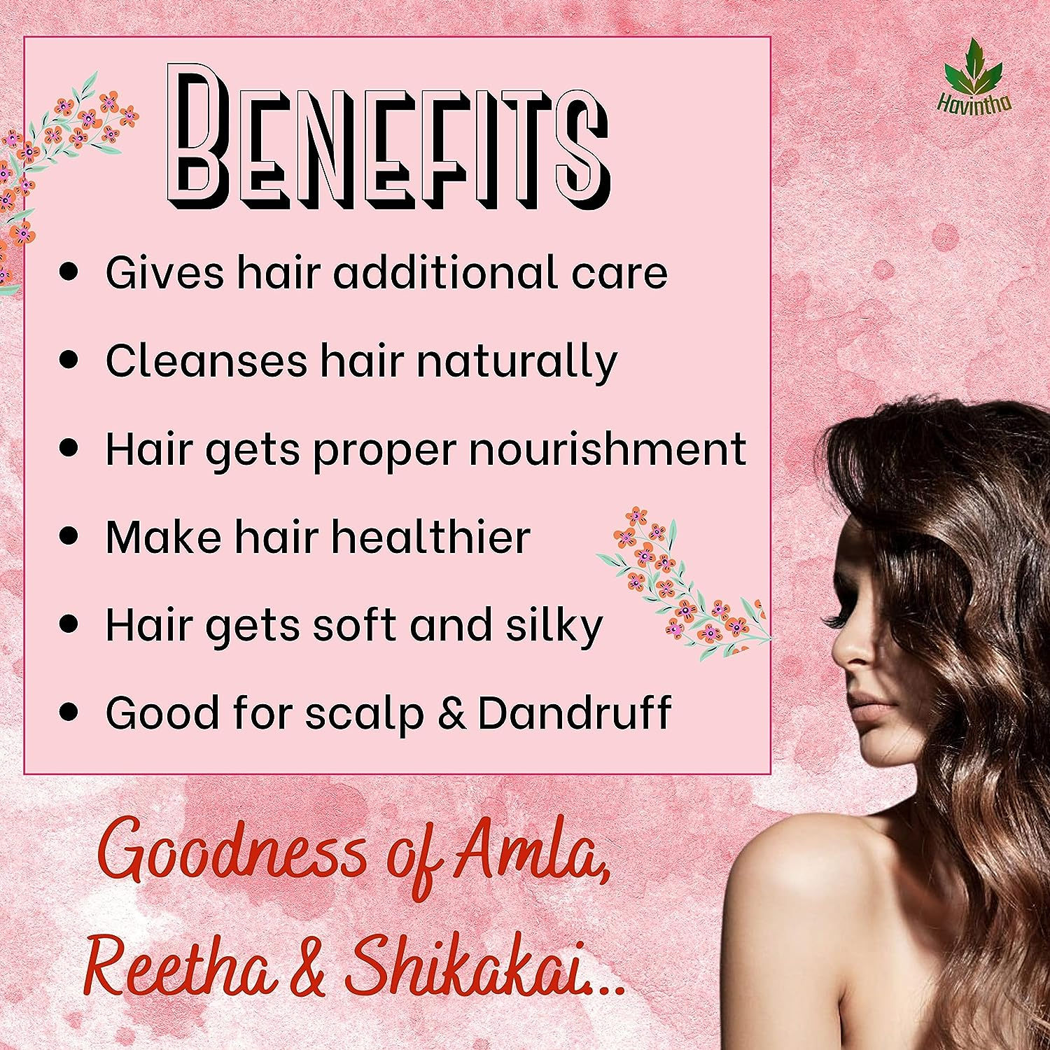 Natural Hair Shampoo for Hair, AMLA REETHA SHIKAKAI POWDER (Phyllanthus Emblica, Sapindus Mukorossi, Acacia Concinna), 227G image number 6