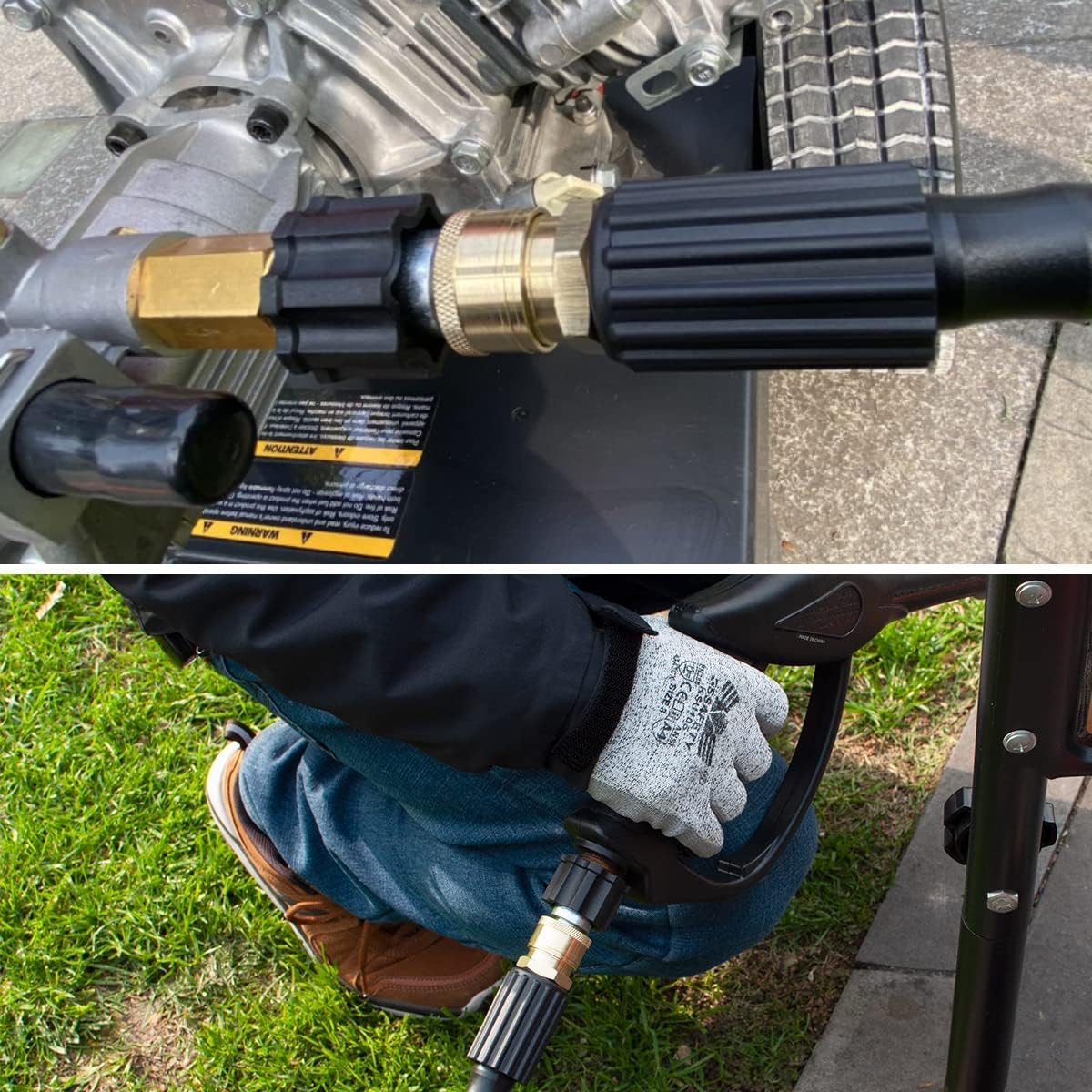 YAMATIC Pressure Washer Adapter Set Quick Connect Kit, M22-14Mm to 3/8" Quick Connectors, 4000 PSI Pressure Couplers Fittings for a Pressure Washer, Hose, and Gun (2 PCS) image number 5