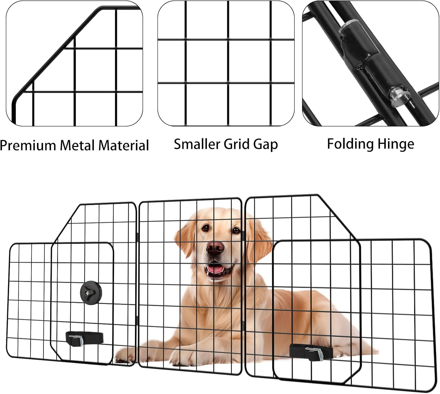 OYEAL Dog Car Barrier for SUV Adjustable Pet Car Divider Universal-Fit Back Seat Dog Separator Gate for SUV, Cars, Trucks, Black image number 4