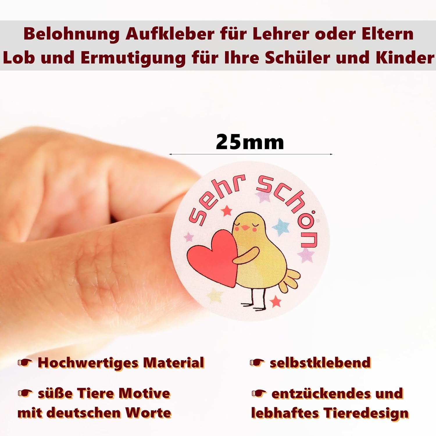 Pack of 600 Teacher Reward Stickers German Reward Stickers Motivational Stickers Children with 30 Motifs Reward Stickers German Teacher Supplies Sticker Praise Student Reward Sticker Children