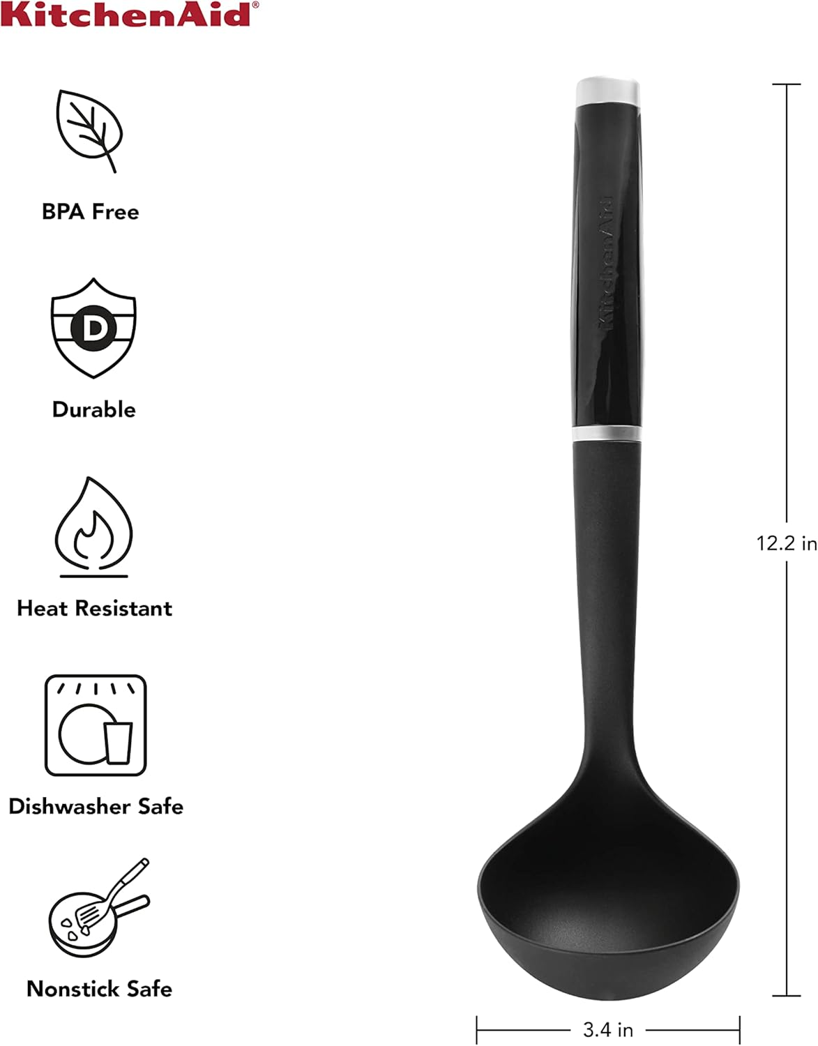 Kitchenaid Classic Soup Ladle, One Size, Black 2 - One Size (Pack Of 2), Empire Red, Single Item image number 3