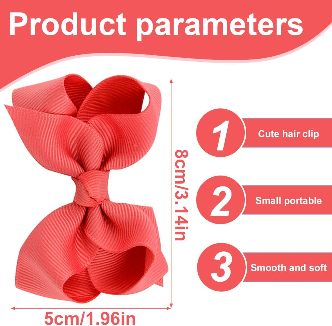 YOCDNOV Pack of 6 Bows Hair Clips - Ponytail Clips 3 Inches, Duckbill Hair Bow for Teenage Girls Hair Accessories (Coral Red + Pink + Nude Pink) image number 5