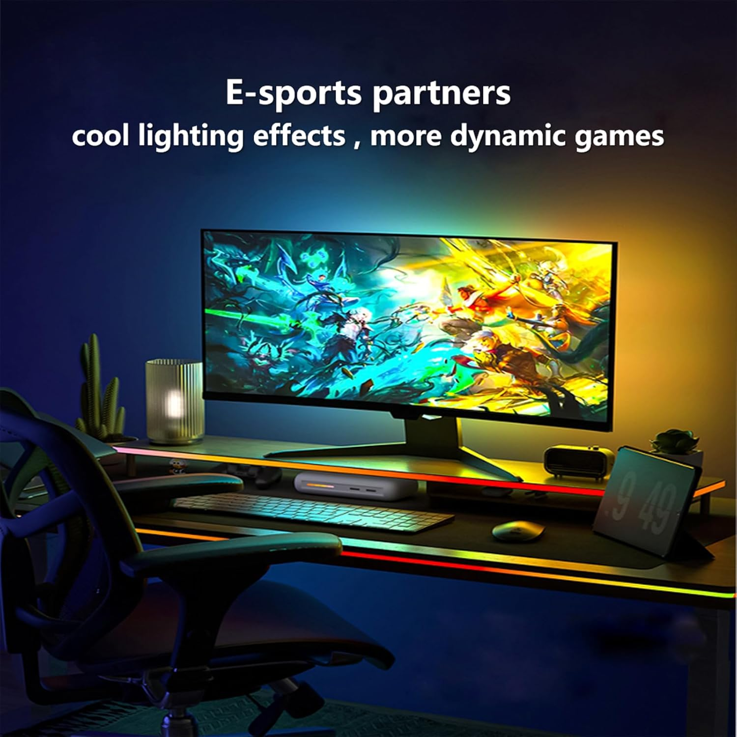 Dcaiccee Computer Monitor Backlight LED Light Bar/Rgb Is Synchronized with Screen Colors and Music.Use for Indoor Games Movies Music Etc,Usb Powered,Software/Key Can Switch the Light Mode（27Inch） image number 6