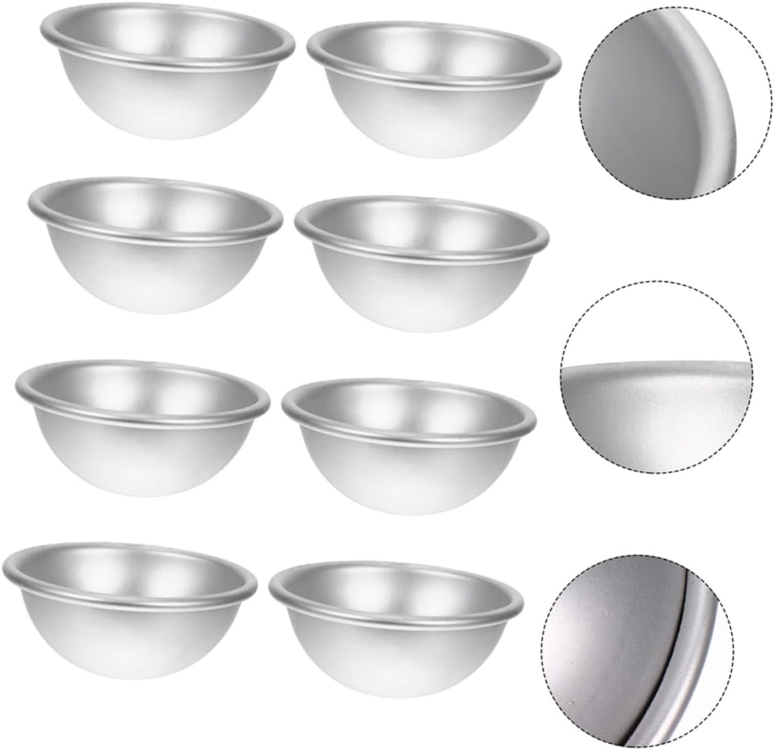 Hohopeti 10Pcs Aluminum Alloy Bath Bomb Molds Semicircular Molds for Salt and Bath Salts DIY Molding